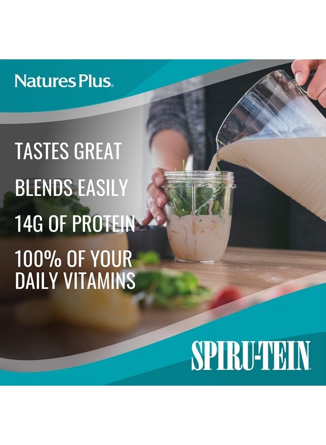 Natures Plus Natures Simply Natural SPIRU-TEIN Shake - Unsweetened Chocolate - 0.82 lb Protein Powder- Meal Replacement - Natural Energy - Supports Diabetic Lifestyle - Vegetarian, 16 Servings - Image 3