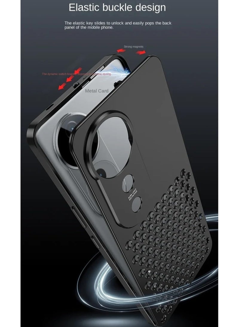 General Case compatible with VIVO V40 Pro, magnetic metal frame + matte [body armor] [honeycomb radiator] back, anti-slip shockproof case with camera protector  - Image 3