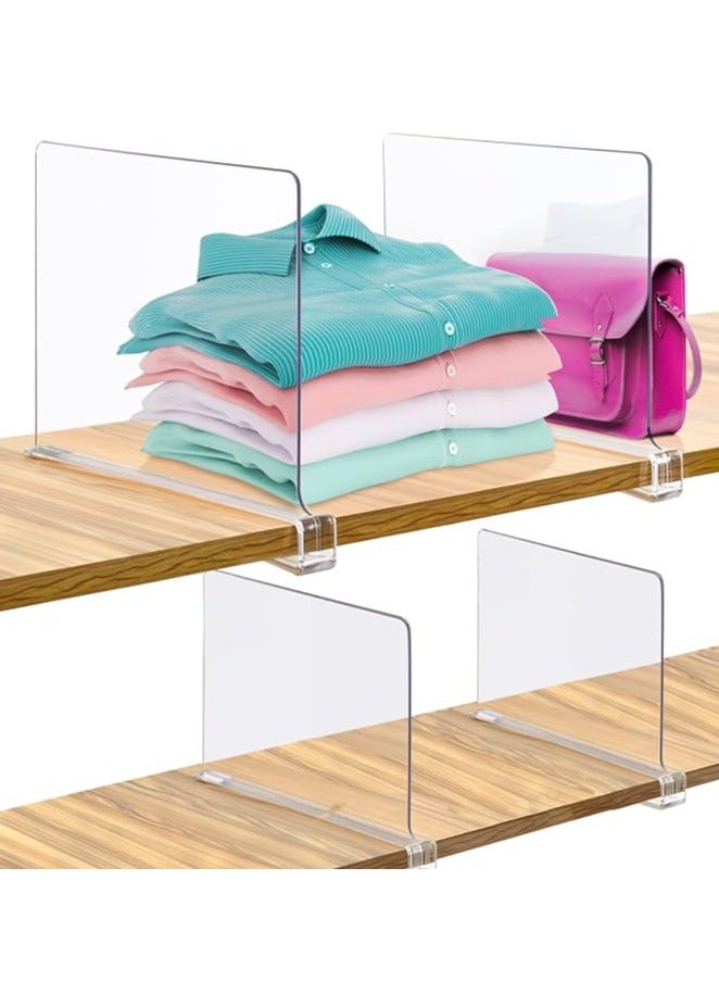 2 Pack Acrylic Shelf Dividers for Closets Clear Closet Shelf Organizer Closet Separator Kitchen Cabinets Shelf for Bedroom Kitchen Office - Image 1