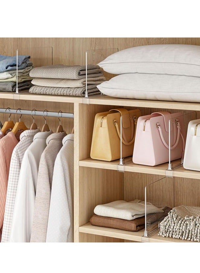 2 Pack Acrylic Shelf Dividers for Closets Clear Closet Shelf Organizer Closet Separator Kitchen Cabinets Shelf for Bedroom Kitchen Office - Image 4