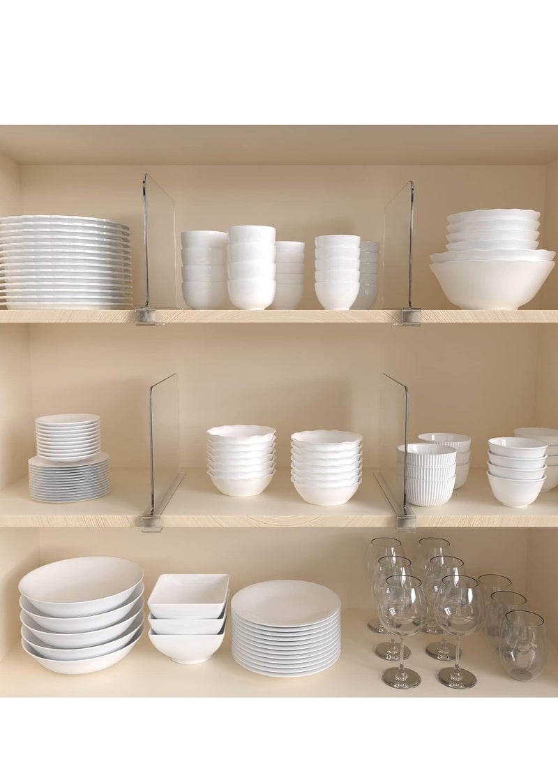 2 Pack Acrylic Shelf Dividers for Closets Clear Closet Shelf Organizer Closet Separator Kitchen Cabinets Shelf for Bedroom Kitchen Office - Image 5