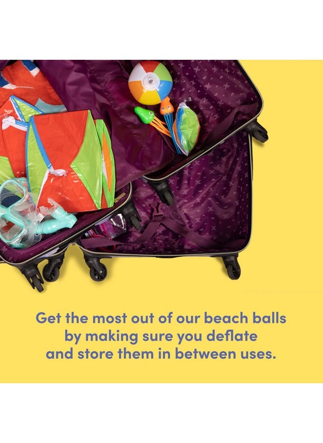Top Race Large Beach Balls Bulk Beach Balls - Big Inflatable Beach Balls 24 Inch For Kids, Pool, Summer Beach Party Favors & Water Games Beachball - Large Beach Ball Jumbo Beach Balls Blow Up Ball  - Image 2