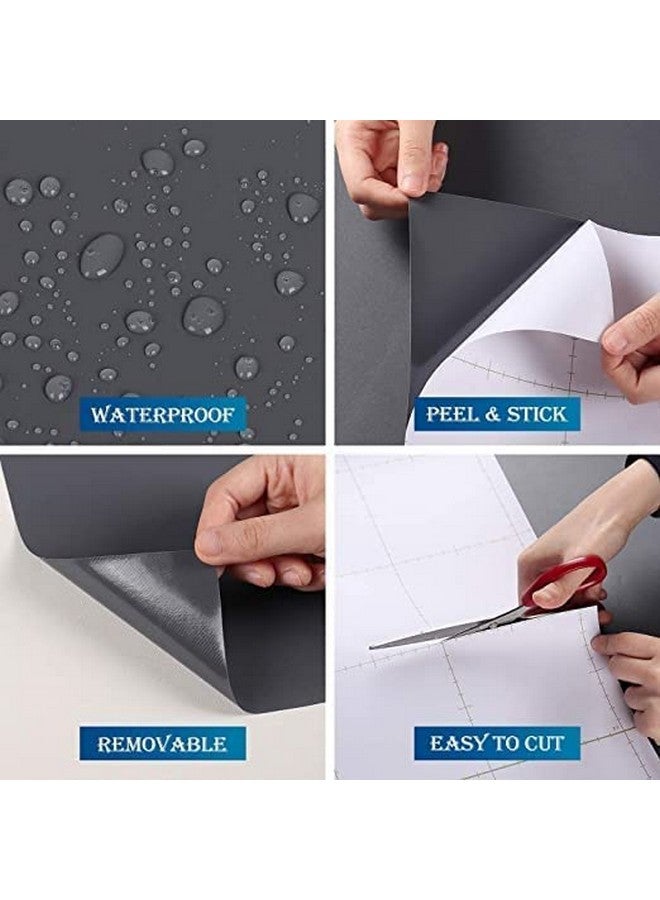 صن بيرد ورق حائط رمادي ذاتي اللصق، ورق حائط صلب قابل للتقشير واللصق لغرف النوم وخزائن غرفة المعيشة ورق غرفة النوم الحديثة وغرفة المعيشة (رمادي داكن) (24 × 48 بوصة) - Image 2