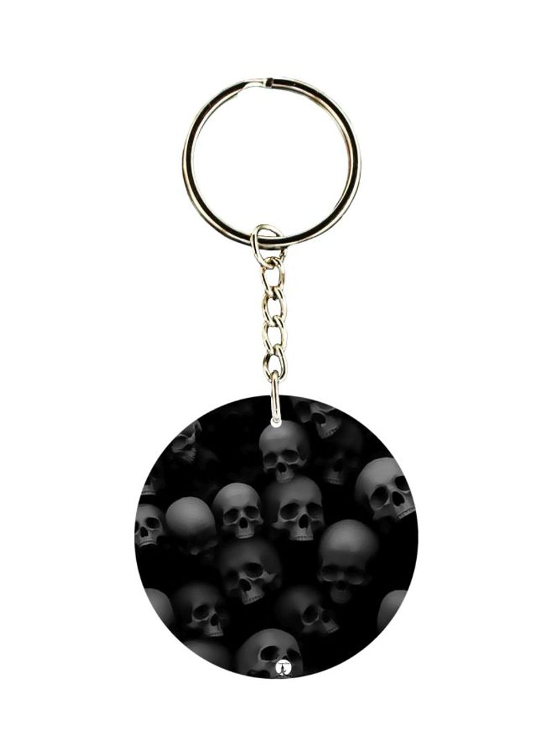 RKN Skull Printed Double Sided Keychain