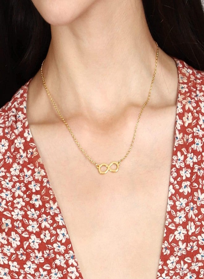 Thrillz Charming Infinity Butterfly Gold Plated Pendant Necklace For Women Girls Combo of 2 - Image 3