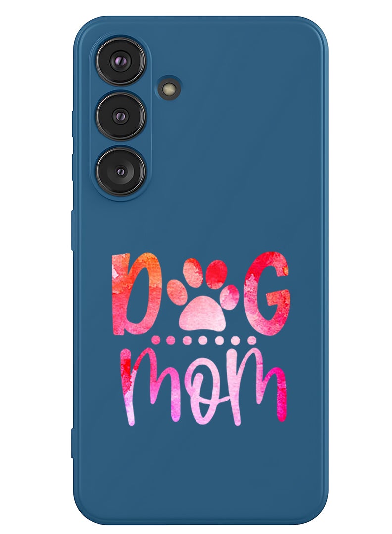 Theodor Protective Slim Fit Case Liquid Silicone Cover with Full Body Protection Anti-Scratch Shockproof Case For Samsung Galaxy S25 Plus (Blue) - Dog mom - Image 1