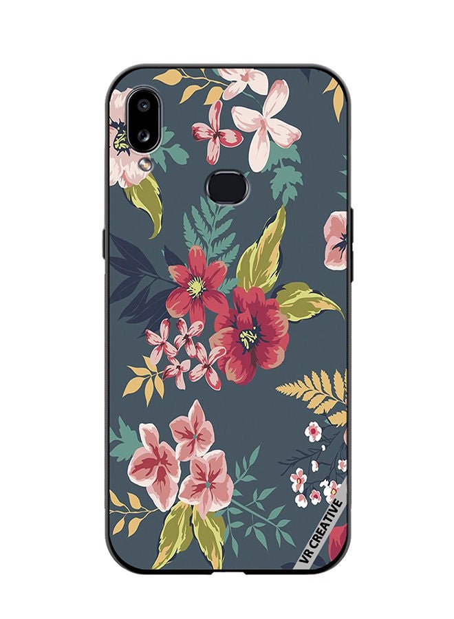 VR CREATIVE Protective Case Cover For Samsung Galaxy A10s Gray Flower Design Multicolour - Image 1