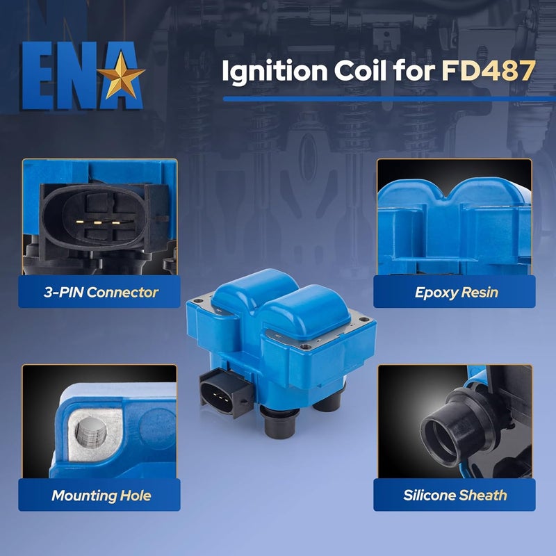 ENA High Performance Ignition Coil for Ford Lincoln Mercury Mazda V8 4.6L 5.0L I4 1.9L 2.0L 2.3L 2.5L IC1121H - Image 3