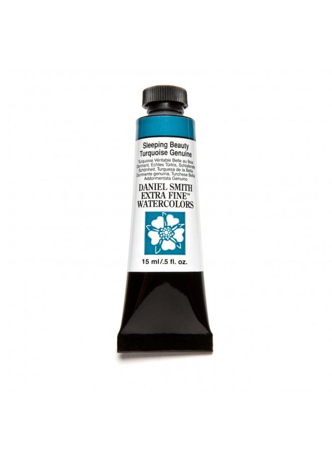 Daniel Smith DANIEL SMITH Extra Fine Watercolor 15ml Paint Tube, Sleeping Beauty Turquoise Genuine (284600150), 0.5 Fl Oz (Pack of 1)  - Image 3