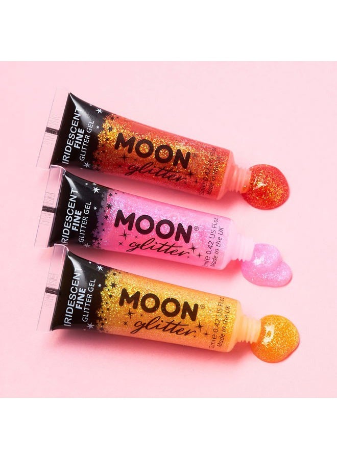 Moon Glitter جل لامع ناعم للوجه والجسم من مون غليتر - 0.40 أونصة سائلة - مجموعة من 6 - طلاء وجه لامع - Image 4