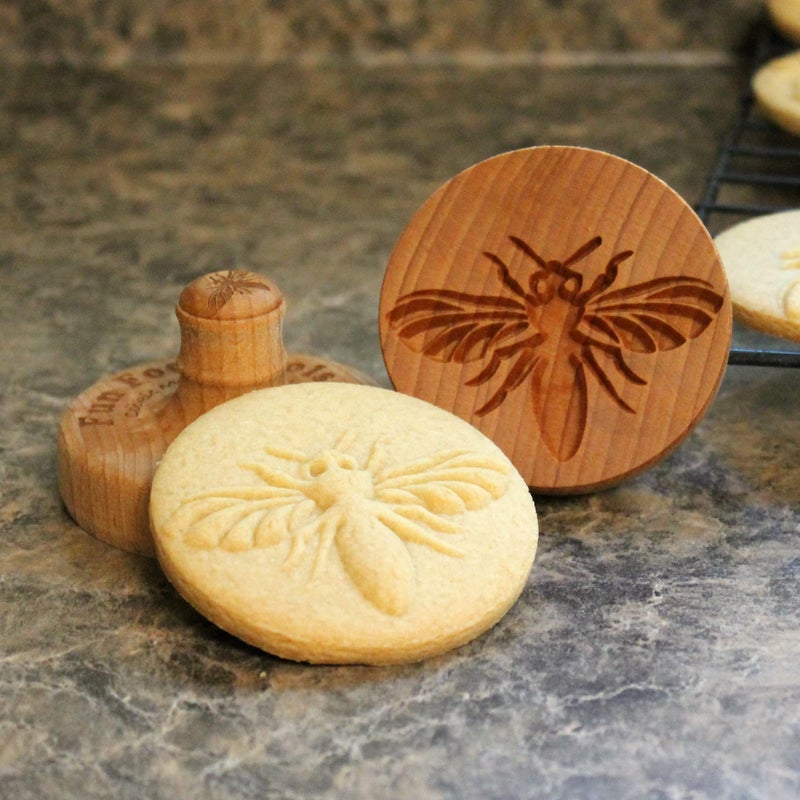 Fun Food Tools Wood Cookie Stamp 25 Inch Honeybee CS024