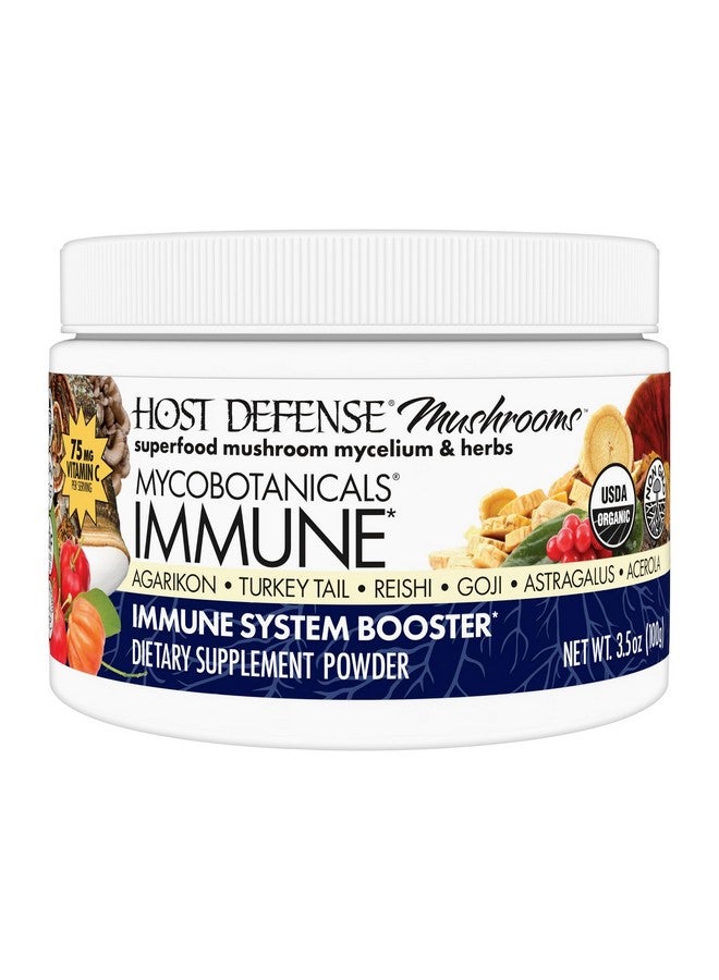 Host Defense MycoBotanicals Immune* Powder - Immune System Powder - Immune & Gut Health Support Supplement - Herbal Powder Supplement with Chaga, Reishi & Turkey Tail - 3.5 oz (32 Servings)* - Image 1