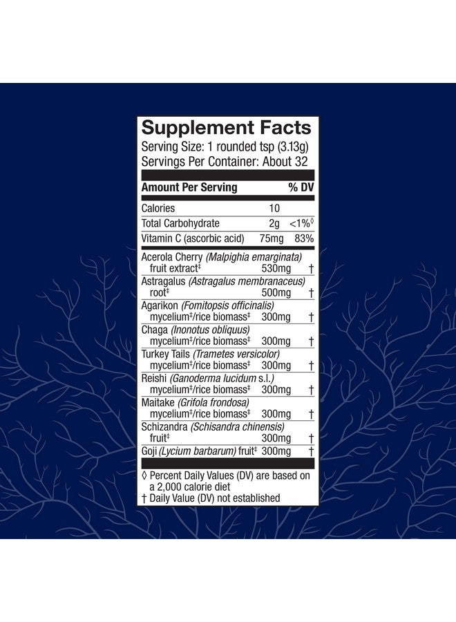 Host Defense MycoBotanicals Immune* Powder - Immune System Powder - Immune & Gut Health Support Supplement - Herbal Powder Supplement with Chaga, Reishi & Turkey Tail - 3.5 oz (32 Servings)* - Image 2