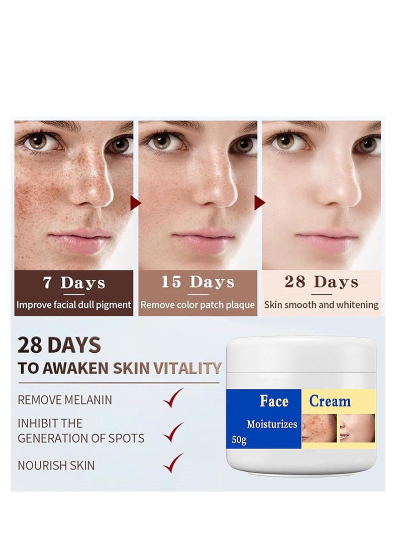 HOMTOPY مزيل البقع الداكنة للوجه، علاج الكلف، مصحح فرط التصبغ، كريم للبقع مع فيتامين C والجلسرين، يخفف بقع الشمس والنمش للحصول على لون بشرة متساوي 50 جرام - Image 4