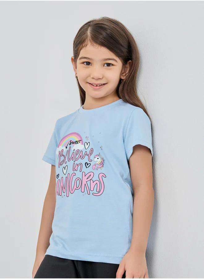 Styli Styli Graphic Print Round Neck T-Shirt