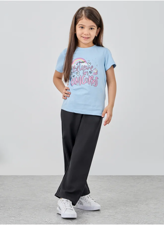 Styli Styli Graphic Print Round Neck T-Shirt