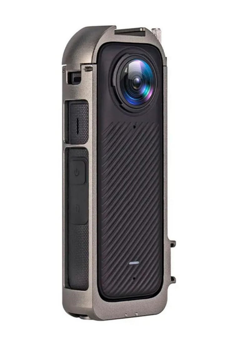 Aluminum Alloy Frame For Insta360 X4 Metal Protective Frame With Cold Shoe Mount Bezel Rabbit Cage Bracket For Insta360 X4 Camera Accessories - Image 2