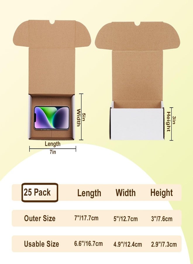 WIFTREY 7x5x3 inches White Shipping Boxes Set of 25, Corrugated Cardboard Boxes 7 x 5 x 3 for Shipping Small Business, Literature Mailer Box, Packaging Supplies - Image 2