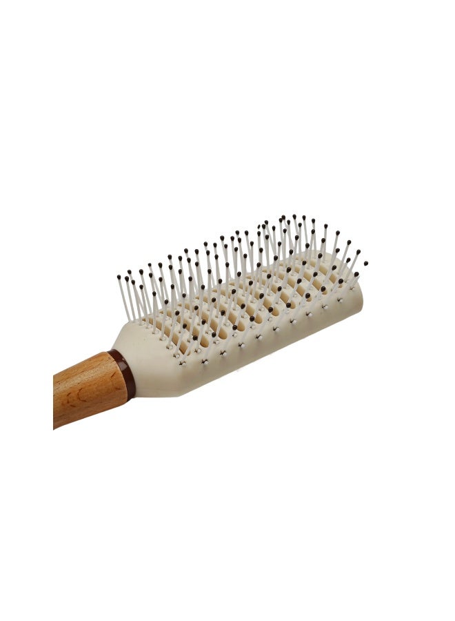 فرشاة شعر، مصنوعة من الخيزران الطبيعي النقي، بدون طلاء، تدليك فروة الرأس أثناء تمشيط الشعر ومنع الكهرباء الساكنة (قطعة واحدة) - Image 2