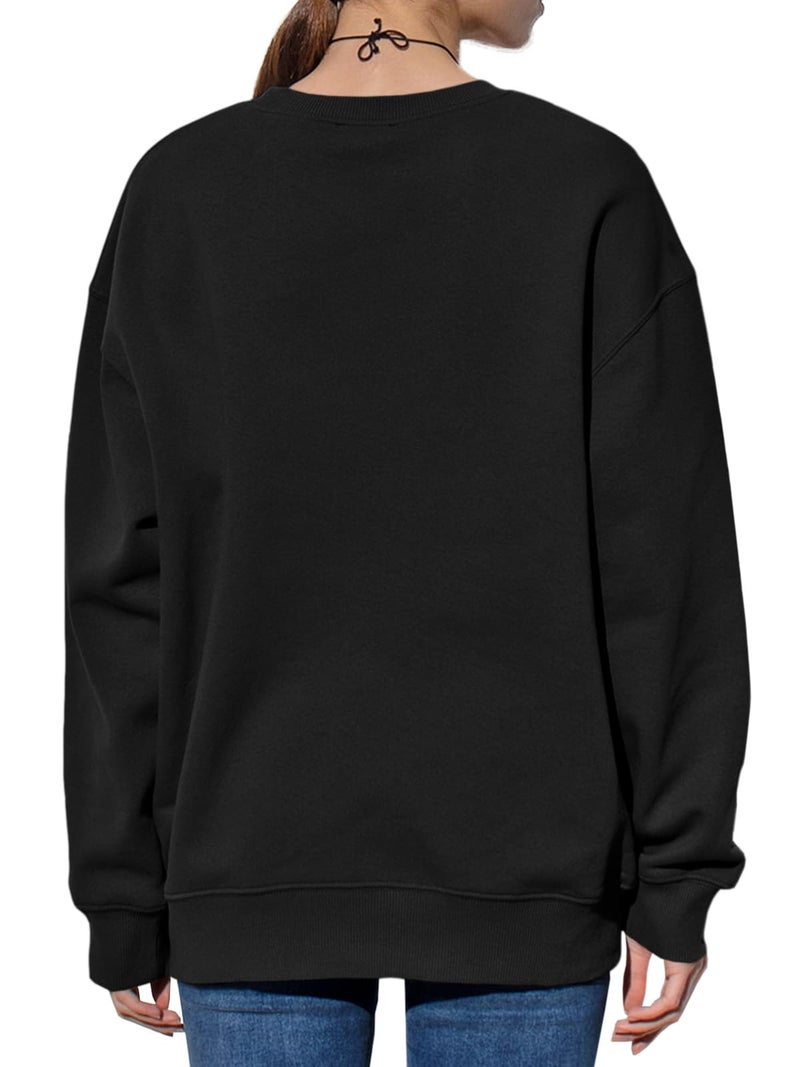 Langwyqu Womens' Oversized Crewneck Long Sleeve Casual Loose Pullover Tops - Image 2
