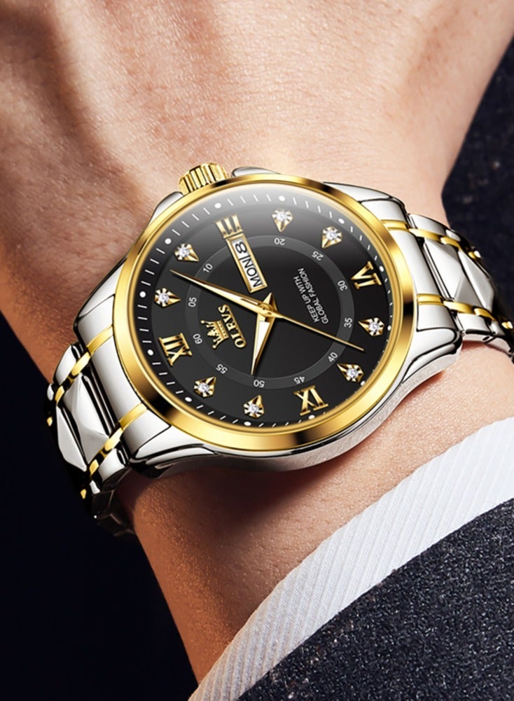 أوليفز ساعة OLEVS 2906 للرجال والنساء من الألماس الروماني الفاخر مع تقويم الأعمال وساعة مقاومة للماء - Image 5