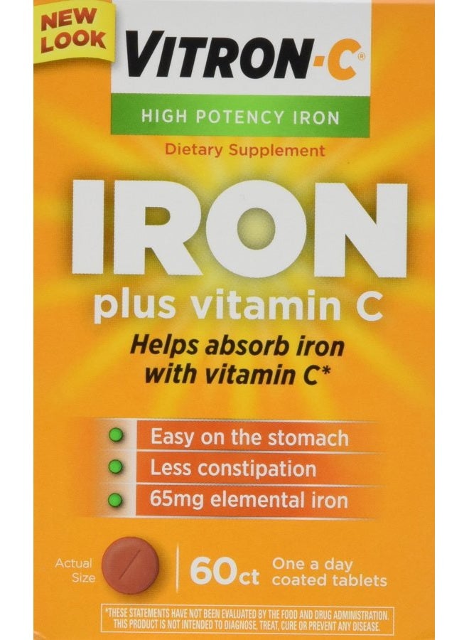 Vitron-C Vitron-c High Potency Iron Supplement Tablets 60 Ct (Pack of 2)  - Image 1
