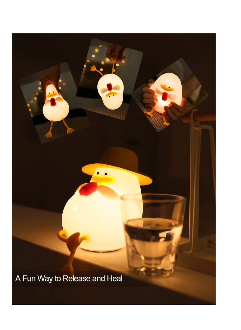 Happy Duck Kids Night Light, Premium Silicone Nightlight for Kids, Cute and Dimmable Silicone Lamp for Soothing Bedtime Ambiance - Image 4
