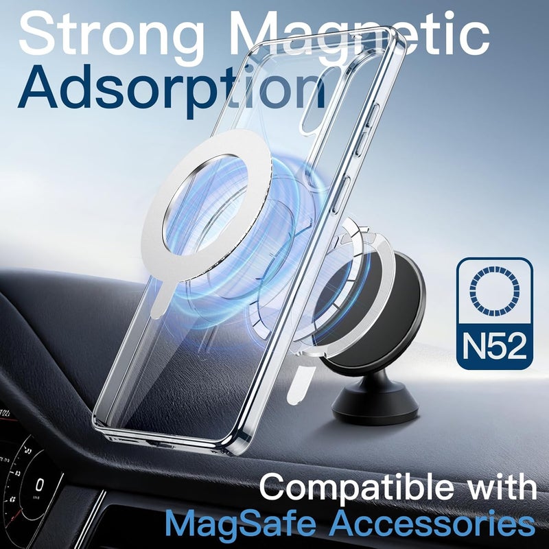 Jetech 360 Degree Rotatable Ring Case for Samsung Galaxy S26 Ultra, Compatible with MagSafe, Clear Shockproof Phone Cover with Stand & Ring Holder (Clear) - Image 5