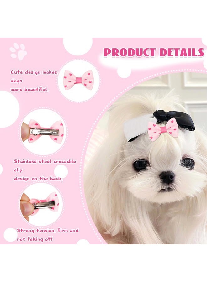 YAKA 60PCS/30Pairs Cute Puppy Dog Small Bowknot Hair Bows with Clips Hair Handmade Accessories Bow Pet Grooming Products (60 Pcs,Cute Patterns - Image 5