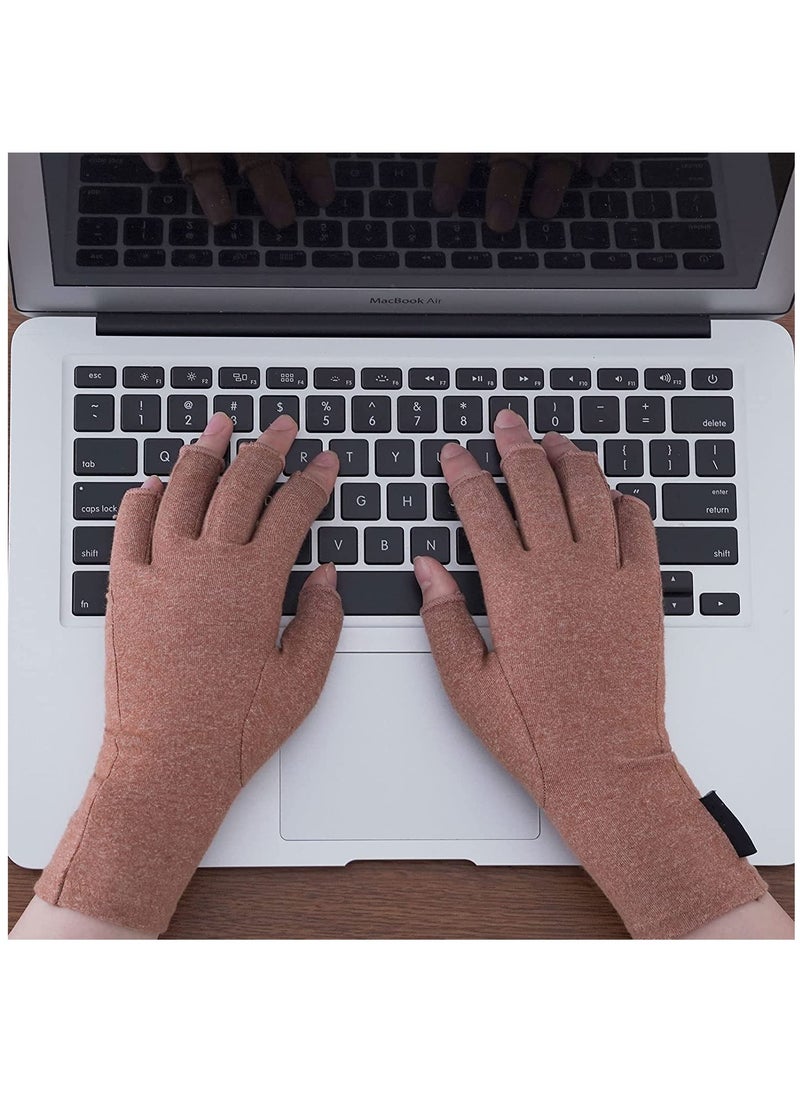 SYOSI - Arthritis Gloves for Carpal Tunnel Pain Relief, Strengthen Compression Gloves to Alleviate Hand Pains, Swelling, Fingerless Computer Typing Gloves for Rheumatoid, Tendonitis Women/Men-M - Image 1