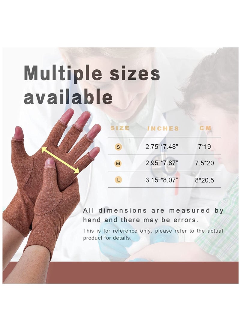 SYOSI - Arthritis Gloves for Carpal Tunnel Pain Relief, Strengthen Compression Gloves to Alleviate Hand Pains, Swelling, Fingerless Computer Typing Gloves for Rheumatoid, Tendonitis Women/Men-M - Image 1