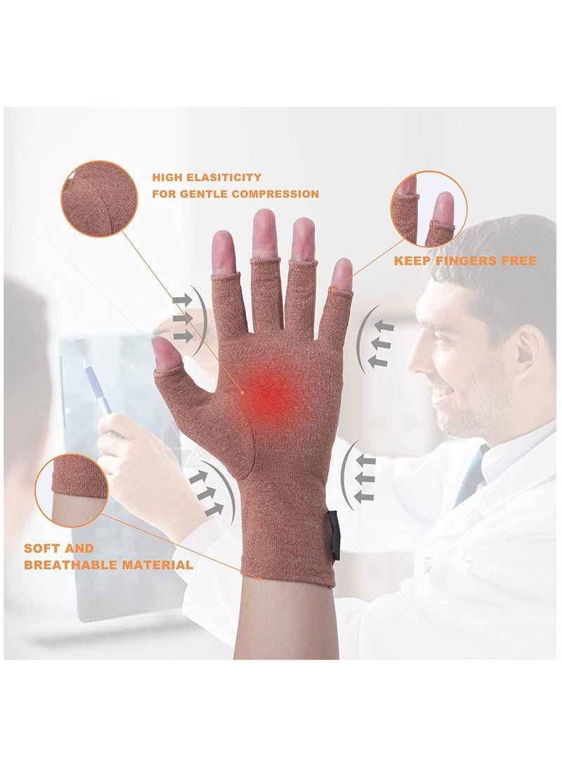 SYOSI - Arthritis Gloves for Carpal Tunnel Pain Relief, Strengthen Compression Gloves to Alleviate Hand Pains, Swelling, Fingerless Computer Typing Gloves for Rheumatoid, Tendonitis Women/Men-M - Image 1