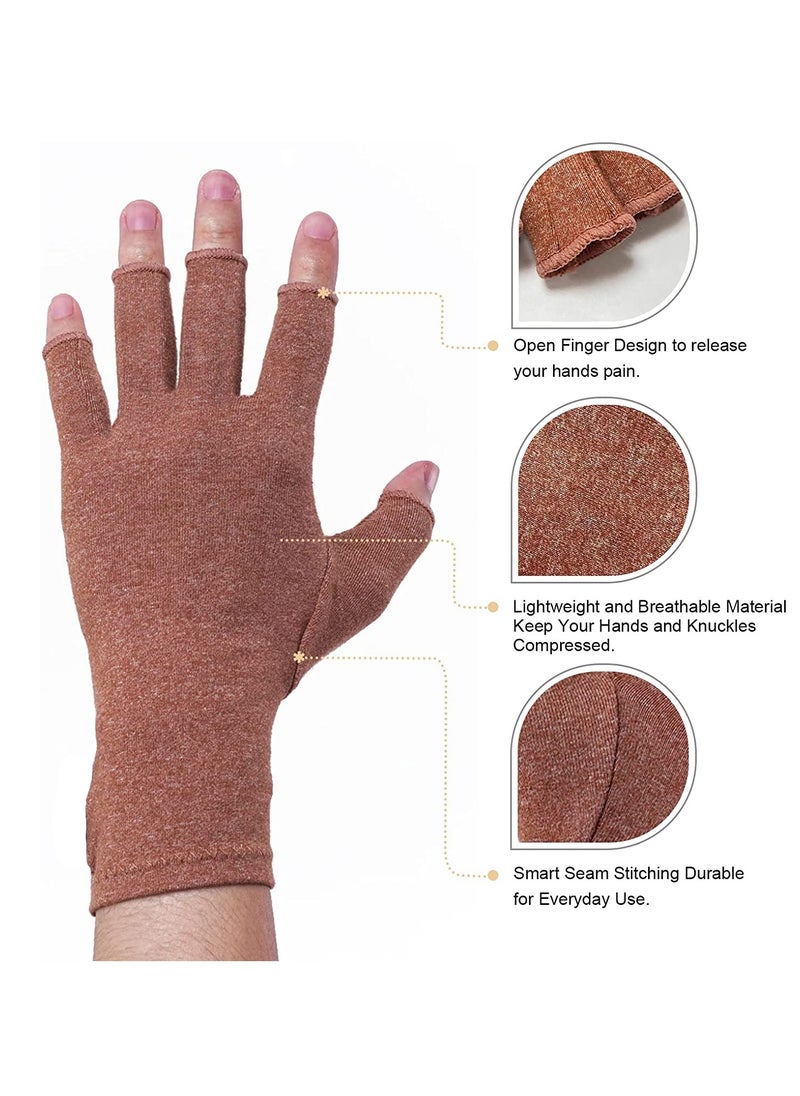 SYOSI - Arthritis Gloves for Carpal Tunnel Pain Relief, Strengthen Compression Gloves to Alleviate Hand Pains, Swelling, Fingerless Computer Typing Gloves for Rheumatoid, Tendonitis Women/Men-M - Image 1