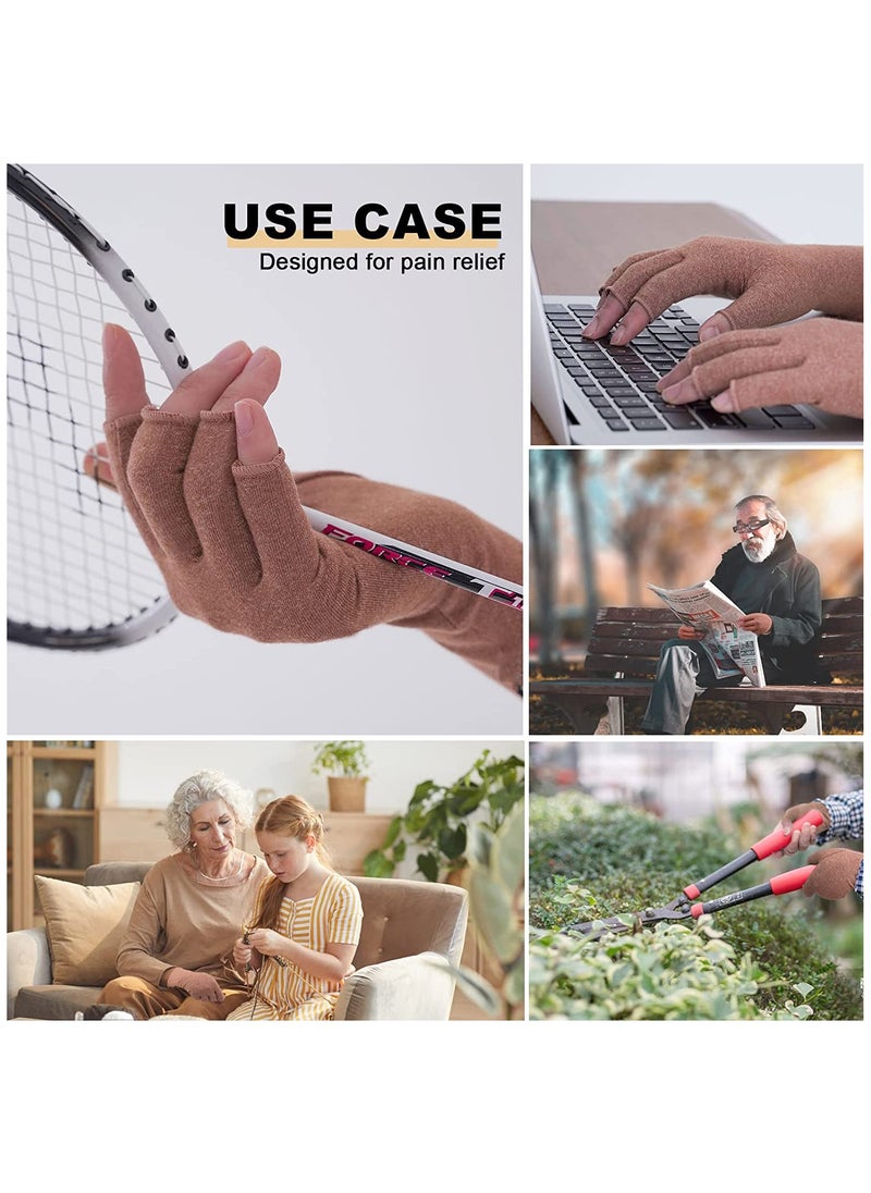 SYOSI - Arthritis Gloves for Carpal Tunnel Pain Relief, Strengthen Compression Gloves to Alleviate Hand Pains, Swelling, Fingerless Computer Typing Gloves for Rheumatoid, Tendonitis Women/Men-M - Image 1
