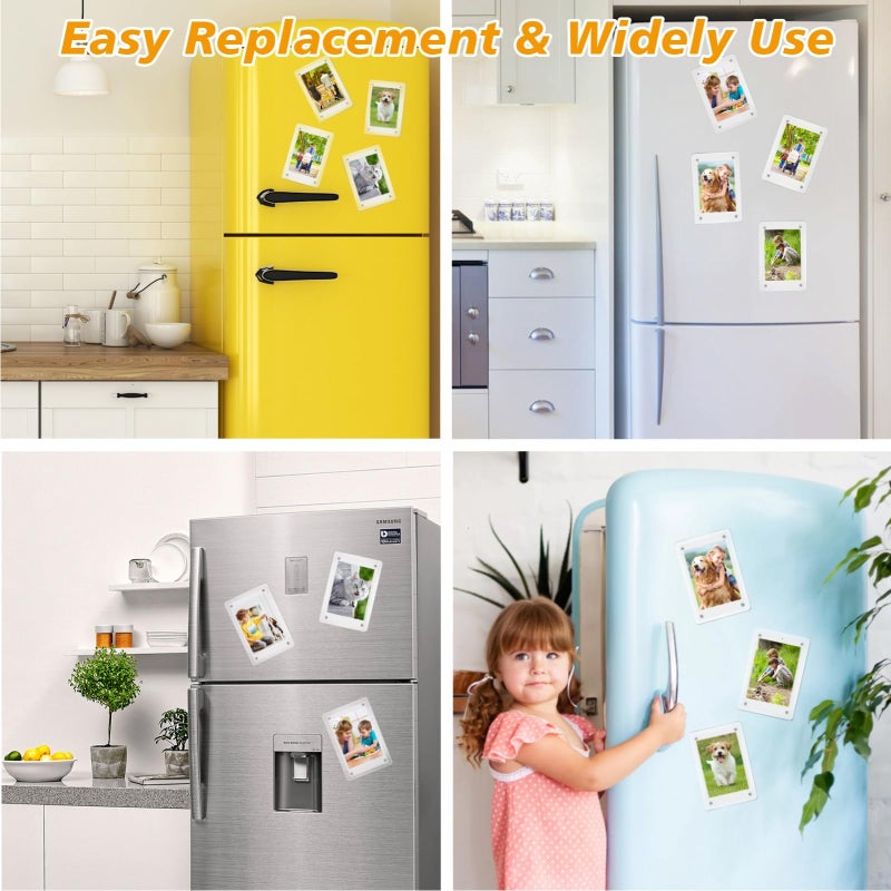 COYMOS 24 Packs Acrylic Magnetic Photo Frame for Refrigerator Double Sided Magnetic Polaroid Frames for Pictures Instax Mini Frame Super Clear 2.36 x 3.54 Inch - Image 5