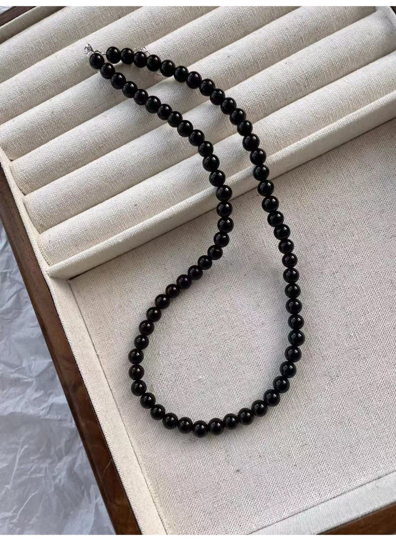 Goolsky Black Glass Pearl Choker Necklace for Women – Elegant Faux Pearl Collar, Minimalist Vintage-Inspired Jewelry, Formal/Daily Wear - Image 2