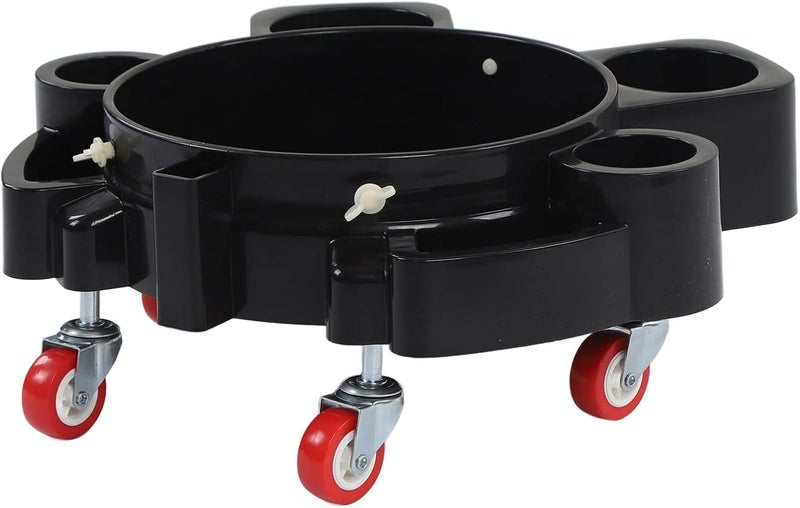 Rolling Bucket Dolly, Black Multifunctional Rolling Dolly for Car Detailing Wash with 5 Heavy Duty Swivel Casters - Image 4