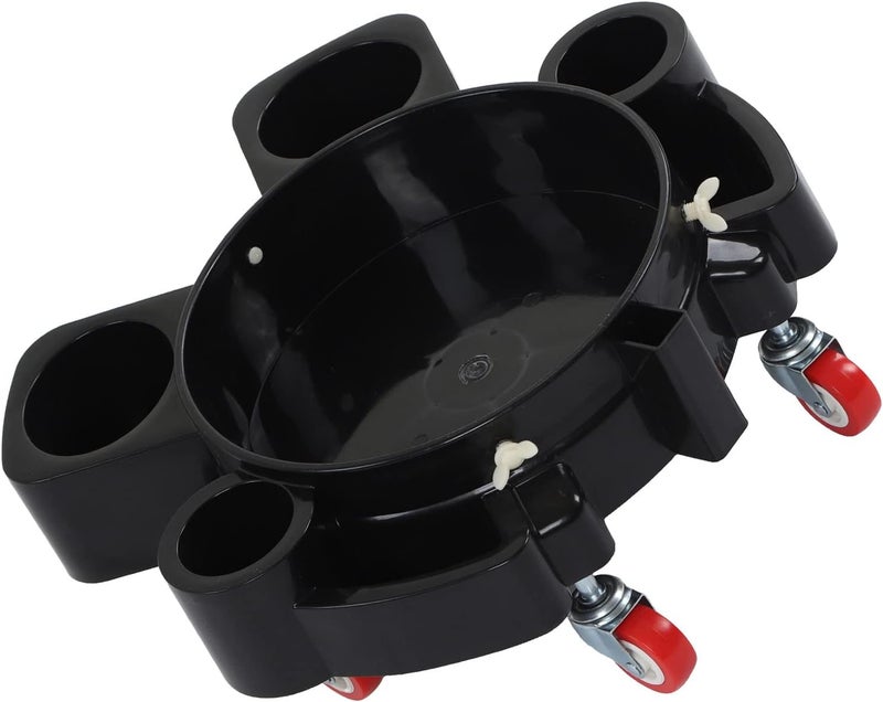 Rolling Bucket Dolly, Black Multifunctional Rolling Dolly for Car Detailing Wash with 5 Heavy Duty Swivel Casters - Image 2