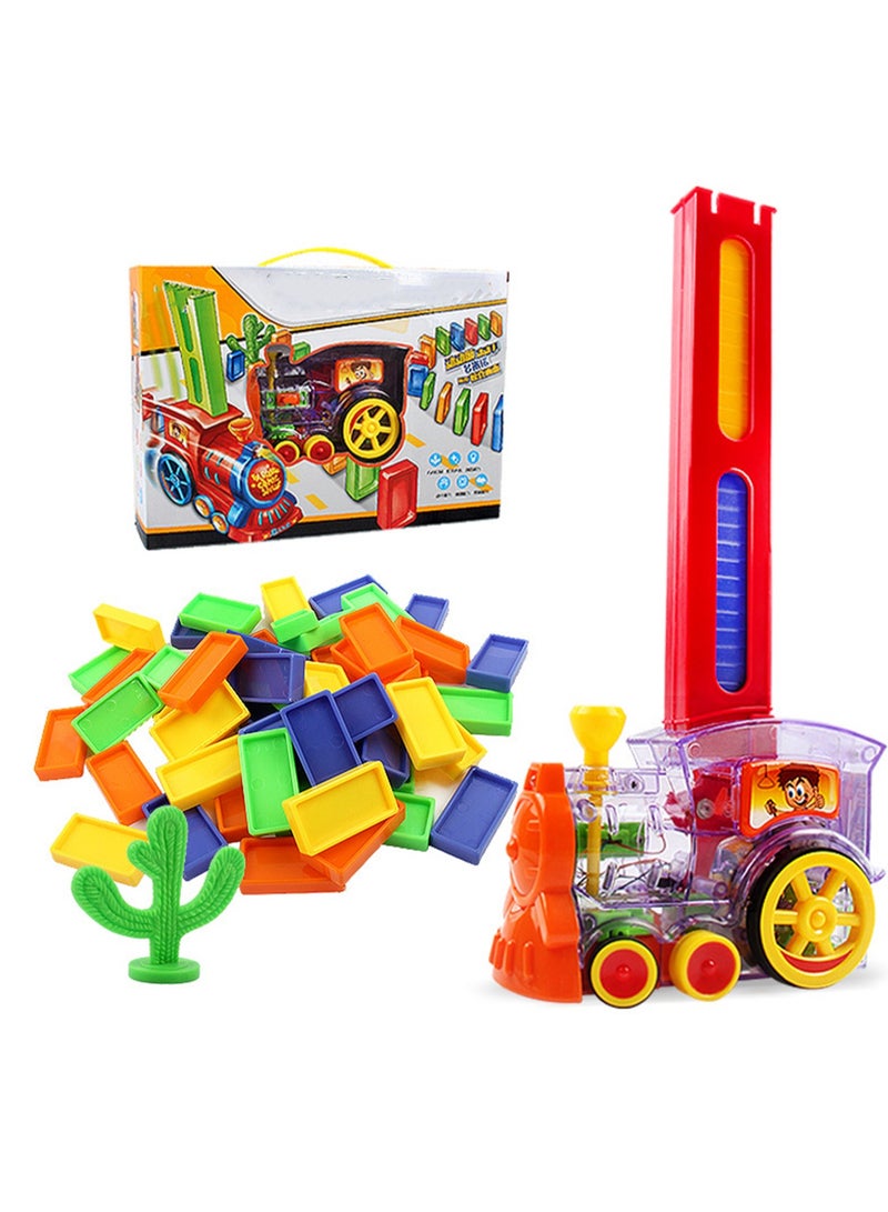 Minnow Car Electric Train With Sound And Light Automatic Card Dealing Children's Science And Education Building Block Toys (Transparent) - Image 1