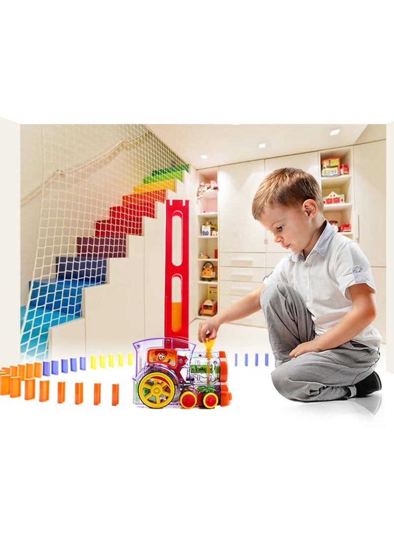 Minnow Car Electric Train With Sound And Light Automatic Card Dealing Children's Science And Education Building Block Toys (Transparent) - Image 2