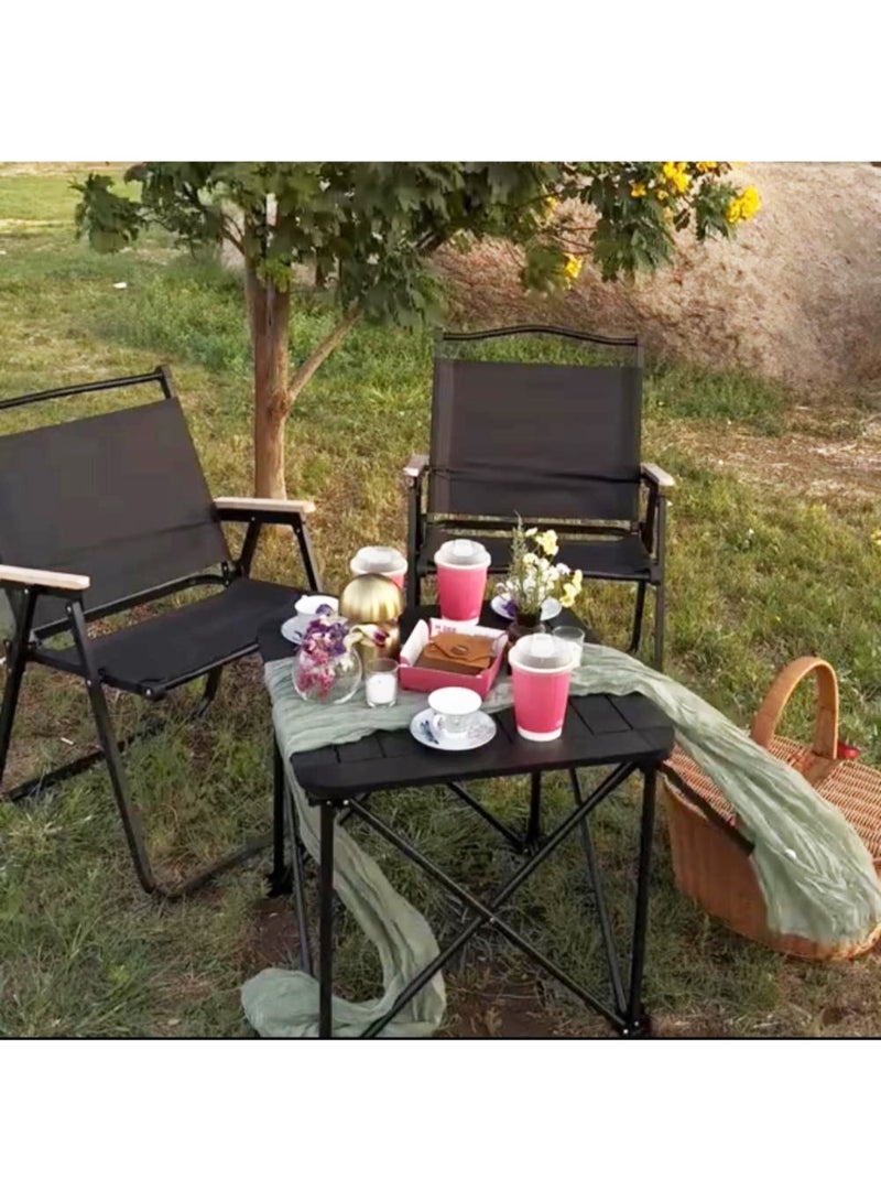 AGD Camping Set Consisting of a Table and Two Chairs, Foldable, Ideal for Picnics and Outdoor Activities, black - Image 3