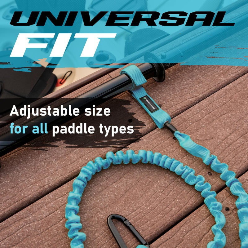 Gradient Fitness 2 Pack Kayak Paddle Leash, 5-8 Feet Stretchable Paddle Strap With Carabiner Secure Leash Lanyard Rope For Sup Kayak Canoe Paddle Fishing Pole Rod - Image 3
