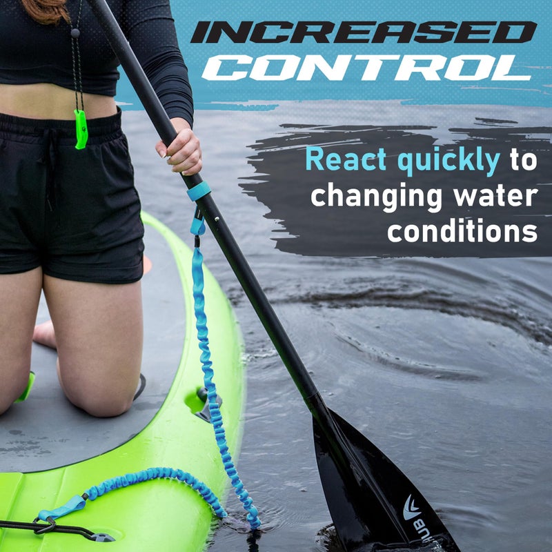 Gradient Fitness 2 Pack Kayak Paddle Leash, 5-8 Feet Stretchable Paddle Strap With Carabiner Secure Leash Lanyard Rope For Sup Kayak Canoe Paddle Fishing Pole Rod - Image 5
