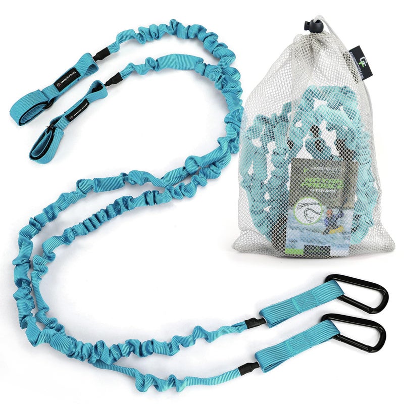 Gradient Fitness 2 Pack Kayak Paddle Leash, 5-8 Feet Stretchable Paddle Strap With Carabiner Secure Leash Lanyard Rope For Sup Kayak Canoe Paddle Fishing Pole Rod - Image 1