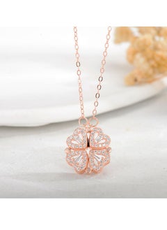 New Sterling Silver S925 Love Four-leaf clover Necklace