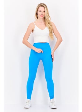 The Giving Movement Women 27 Inch Inseam Solid Leggings, Blue  - Image 4