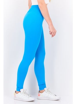 The Giving Movement Women 27 Inch Inseam Solid Leggings, Blue  - Image 3