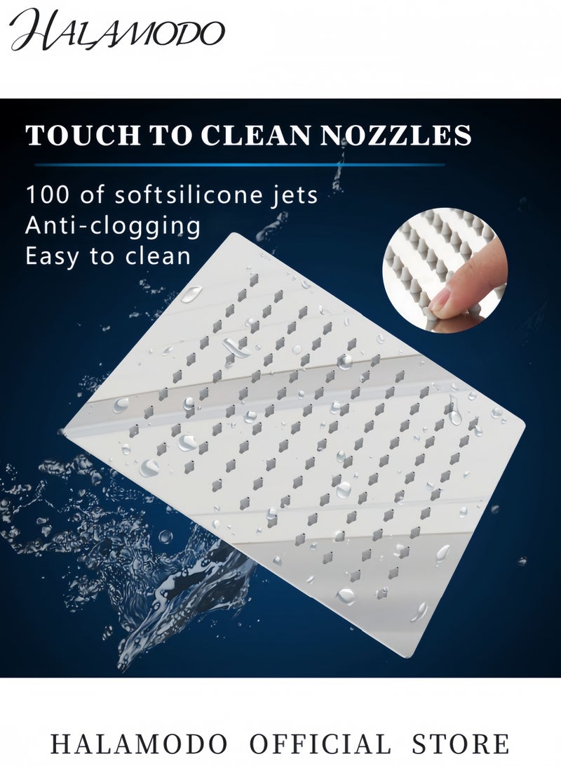 HALAMODO Pressure Rain Shower Head 100-Hold Silver 8inch - Image 3