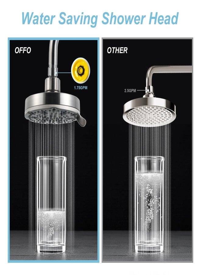 Offo رأس دش OFFO، رأس دش عالي الضغط مع وضع الإيقاف، 9 أوضاع لرؤوس الدش الثابتة لتدفق ماء قوي وتجربة دش مريحة، نيكل مصقول - Image 5