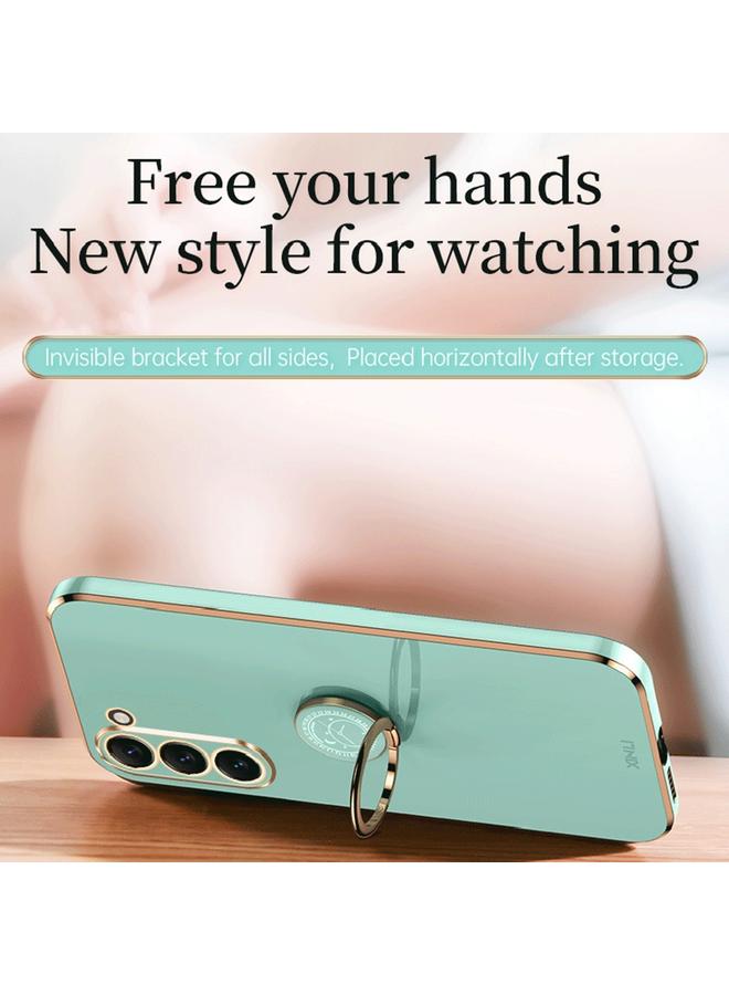 S-TOP Case For Samsung Galaxy S23 5G XINLI Straight Edge 6D Electroplate TPU Phone Case with Ring Holder - Image 4
